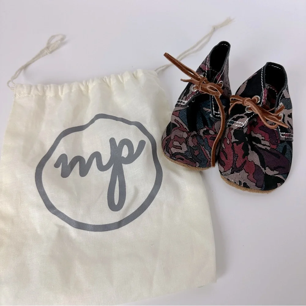 HTF‎ Unique Mon Petit Shoes Oxfords Size 3 Leather Camouflage Baby Shoes